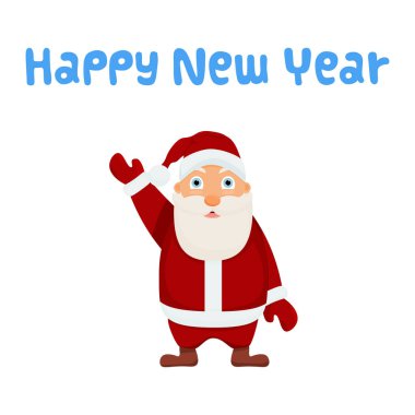 Vektör Noel Baba. Beyaz bir arka planda izole edilmiş. Noel afişi. Mutlu yıllar..