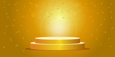 Vektör kürsüsü altın lüksü. seremoni ödülü.