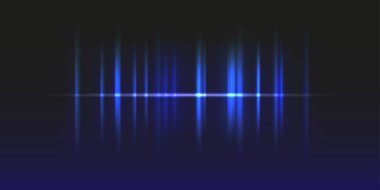 Vektör soyut ses dalgası. Ses dijital dalga formu. Müzik sesi. Koyu arkaplanda mavi neon ses dalgası.