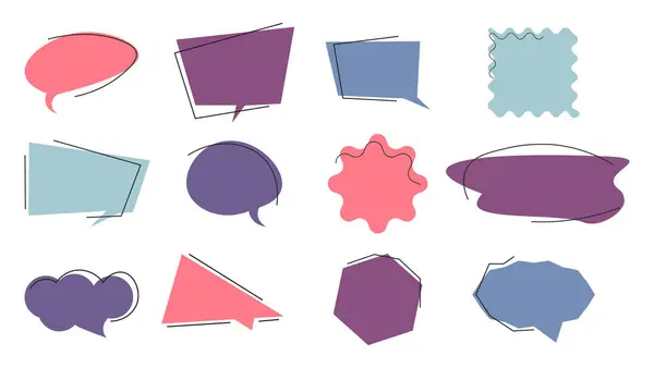 Çerçeve metin kutusu karalamayı ayarla. El çizimi. vektör