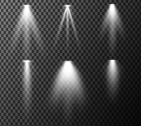 Vektör ışığı ayarlandı. Parlak ışık huzmesi. Şeffaf gerçekçi etki.