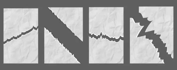 Yırtılmış ve buruşmuş kağıt parçaları. Vektör defteri ve sayfa, eski albüm