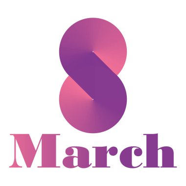 8 Mart. Yumuşak bir gradyan tasarım. Vektör illüstrasyon kartpostalı.