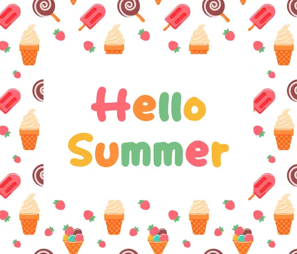 Dondurmalı vektör yaz pankartı. Yaz tatili