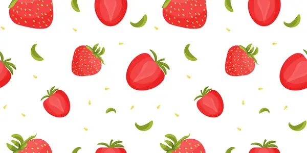 Çilek dikişsiz desen. Vektör arka planı
