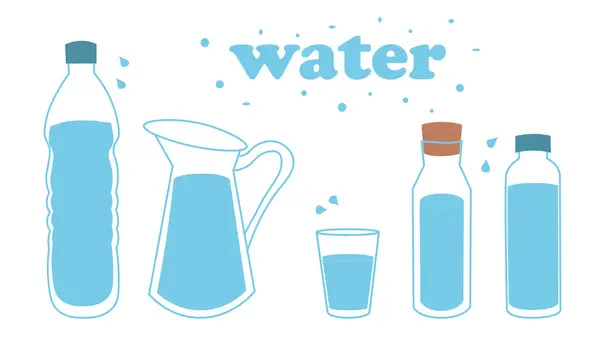 Şişelerde temiz su ve bir bardak. Mesaj at. Sağlık için H2O. Biraz daha su iç..