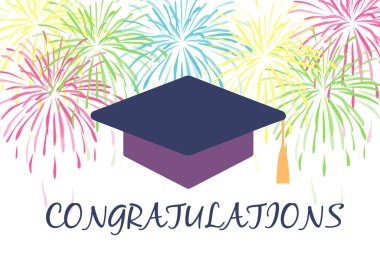 Banner mezuniyet günü. Vektör illüstrasyonu