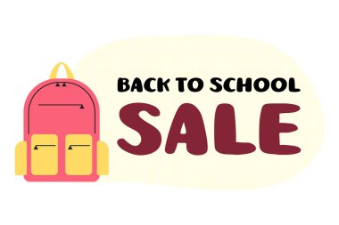 Okula dönelim. İndirim indirimi. Vektör illüstrasyonu.