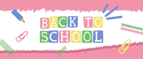 Okula geri dönüş afişi. Eğitim kavramı. Vektör çizimi. çocuk okulu.