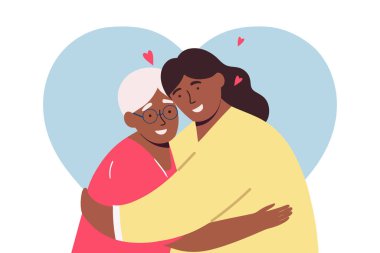 Düz vektör çizimi. Anneler Günü konsepti, Veliler Günü, Aile Günü,.