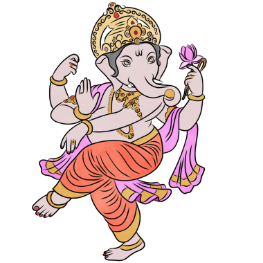 Ganesha-sama, Hindu Tanrısı, düz tasarımla yaratıcı..