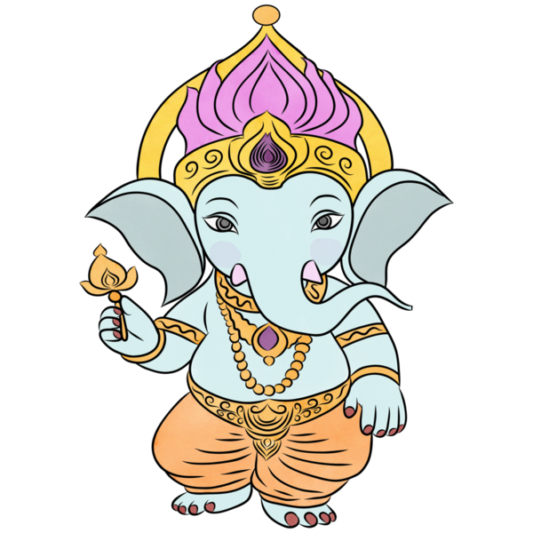 Ganesha-sama, Hindu Tanrısı, düz tasarımla yaratıcı..