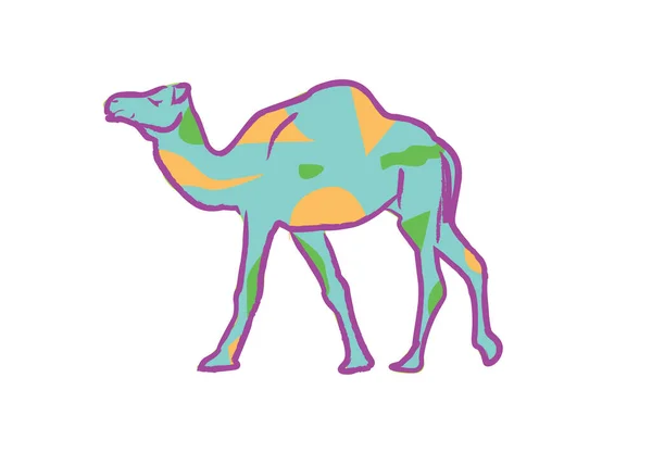 하나인 낙타의 추상적 이미지입니다 수있는 클리프 — 스톡 벡터