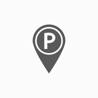 parking icon, pin parking vector