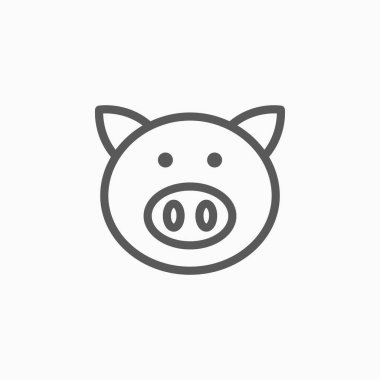 Domuz ikonu, domuz vektörü, domuzcuk çizimi