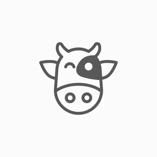 Icône Vache Vecteur Boeuf — Image vectorielle