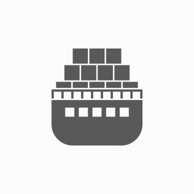 cargo ship icon, vector, illustration