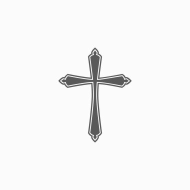 religion cross icon, vector, illustration
