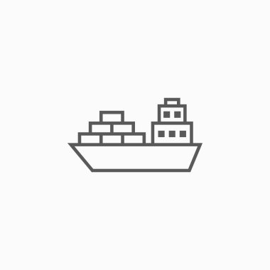 kargo gemisi simgesi vektör çizimi