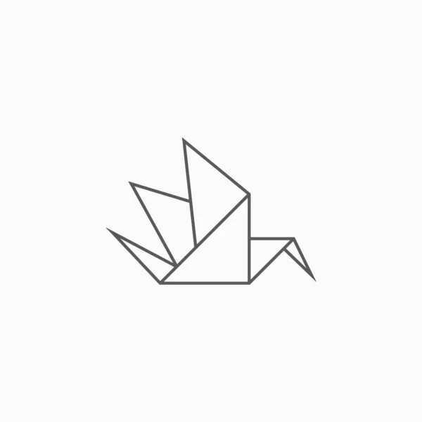 Gambar Ikon Burung Kertas Origami Vektor - Stok Vektor
