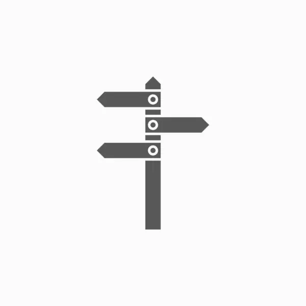 Signpost Ikon Vägstolpe Vektor — Stock vektor