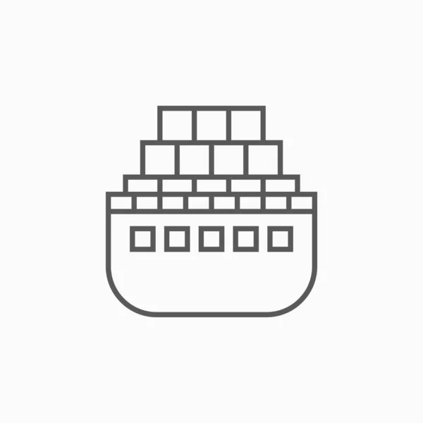 Απεικόνιση Διανύσματος Εικονιδίου Πλοίου Φορτίου — Διανυσματικό Αρχείο