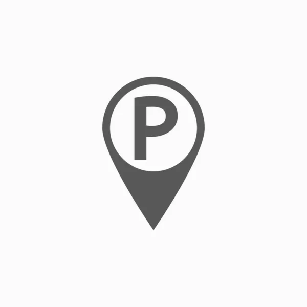 Parkeren Pictogram Pin Parking Vector — Stockvector
