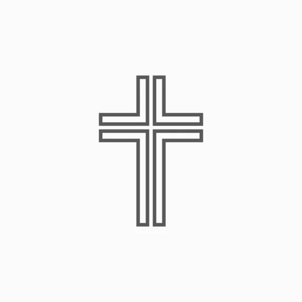 Religion Cross Ikon Vektor Illustration — Stock vektor