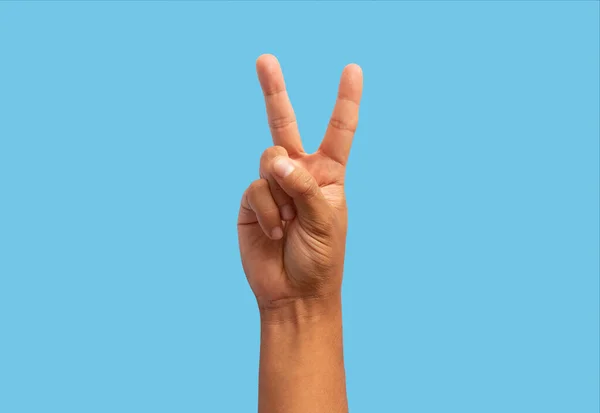 손가락으로 표징을 만드는 사람의 — 스톡 사진