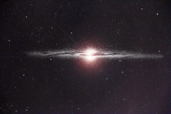 长星系 其发光中心位于宇宙中 分辨率为5K — 图库照片
