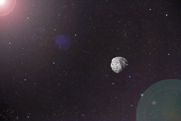 Mały Meteor Bezcelowo Pustkę Wszechświata — Zdjęcie stockowe