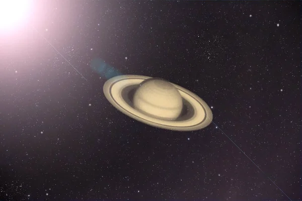 Planeta Saturno Visto Desde Satélite Alta Resolución — Foto de Stock