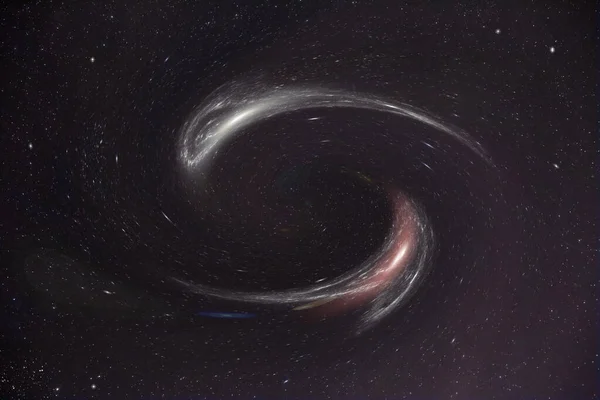2个星系被吸进宇宙的黑洞 — 图库照片
