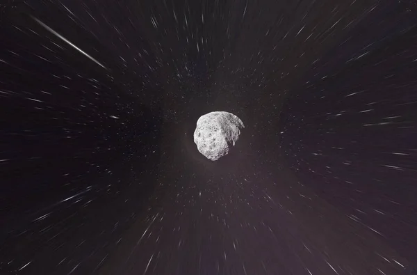 Mała Asteroida Zniekształcająca Przestrzeń Wszechświecie — Zdjęcie stockowe
