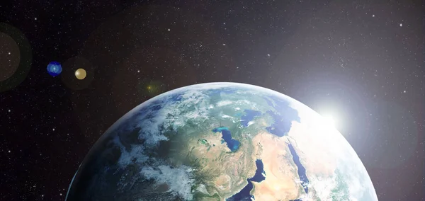 Zon Die Van Planeet Aarde Hoge Resolutie Toeneemt — Stockfoto