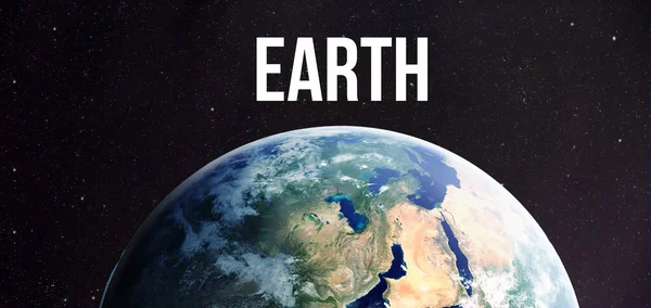 Planet Erde Mit Dem Wort Erde Der Spitze Hoher Auflösung — Stockfoto