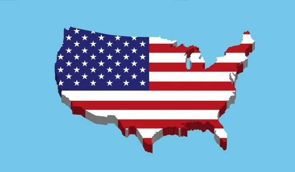 Plná Země Spojených Států Modrém Pozadí — Stock fotografie