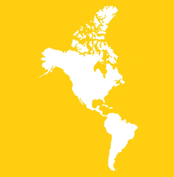 Πλήρης Χάρτης Της Αμερικής Υψηλή Ανάλυση Κίτρινο Φόντο — Φωτογραφία Αρχείου