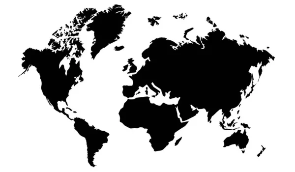 Kulista Okrągła Mapa Świata Białym Tle — Zdjęcie stockowe