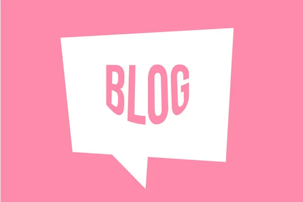 pink banner that says blog on a white banner