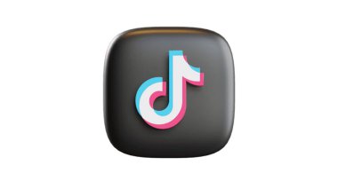 tiktok 3d logosu orijinal beyaz arkaplan