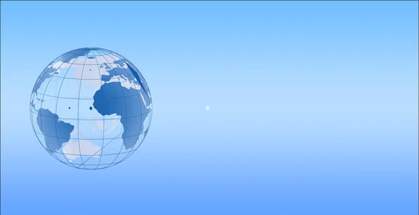 蓝色背景3D制造的行星地球 — 图库照片