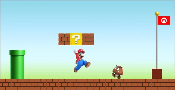 Mario Bros Dans Monde Niveau — Photo