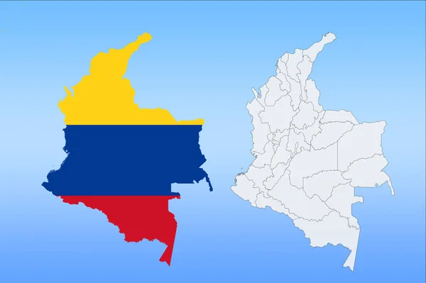 Mapa Kolumbie Barvami Vlajky Reliéfem Měst — Stock fotografie