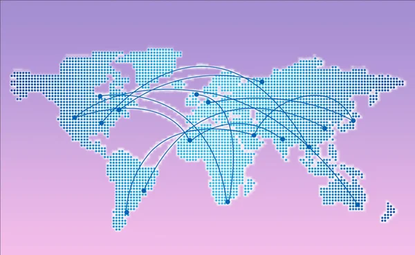 粉红背景的各大洲世界地图 — 图库照片