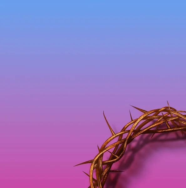 Dornenkrone Auf Original Violettem Hintergrund — Stockfoto