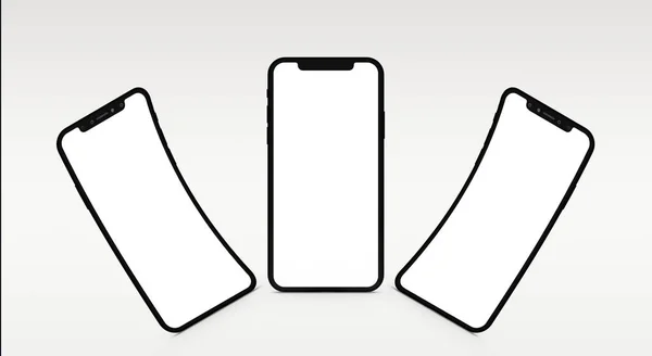 Современные Мобильные Телефоны Наклонными Кривыми Волнового Стиля — стоковое фото