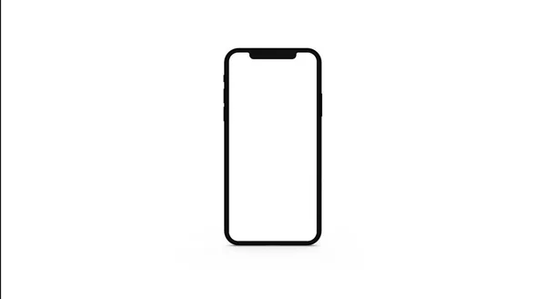 Современный Мобильный Телефон Белым Экраном Градиентном Белом Фоне — стоковое фото