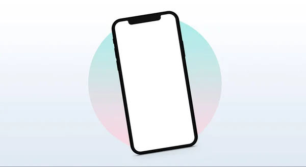 Белый Смартфон Фоне Цветном Круге — стоковое фото