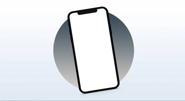 Smartphone Blanco Diseño Fondo Círculo — Foto de Stock